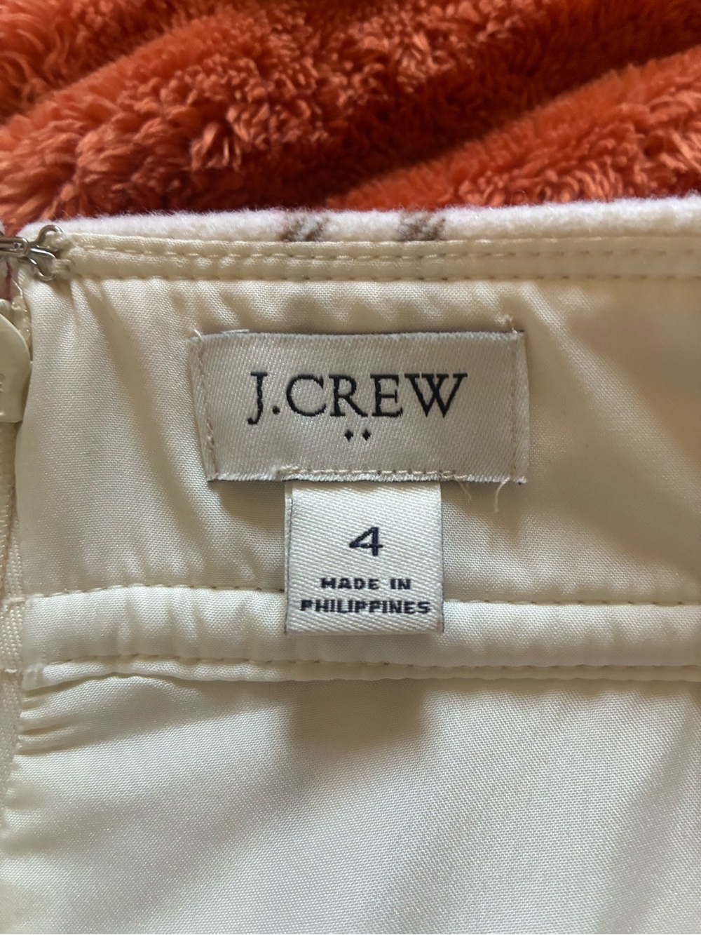 🍁 J. Crew Cream Plaid A-Line Skirt with Tan Windowpane - Picture 4 of 7